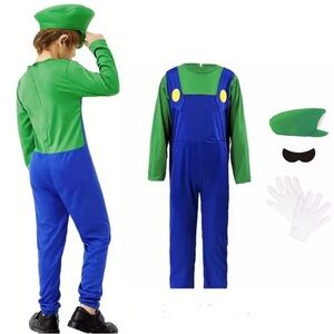 Nintendo Super Mario Luigi Kids Cosplay Costume. New. Size: XL (140)